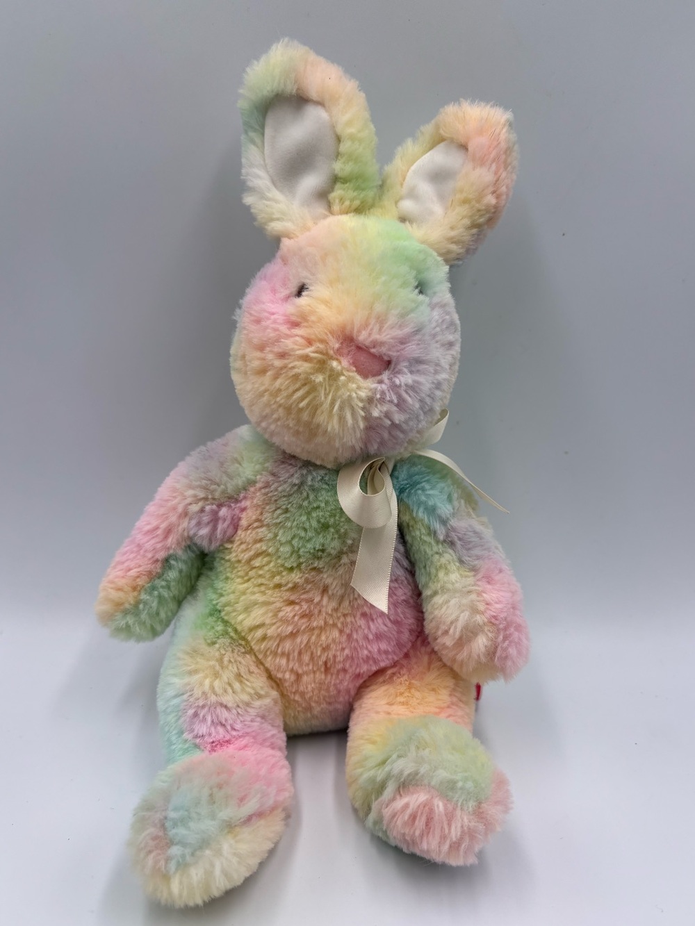 Douglas Pastel Rainbow Plush Bunny with Bow
